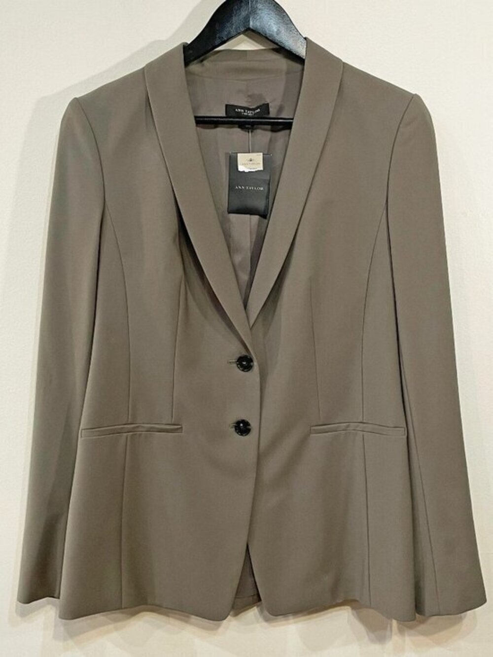New Vintage Ann Taylor Wool Blend Blazer Taupe 4, S